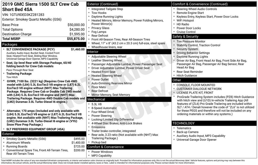 Used 2019 GMC Sierra 1500 SLT w/ SLT Convenience Package image 2