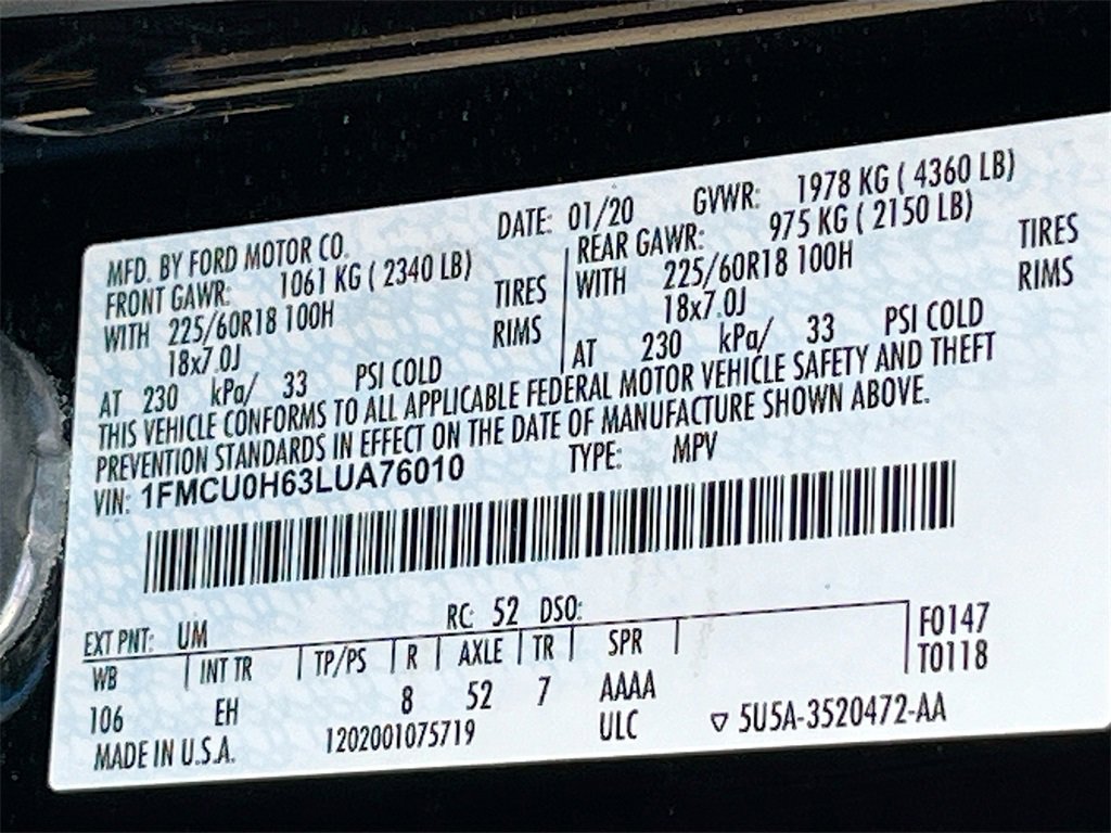 Used 2020 Ford Escape SEL image 32