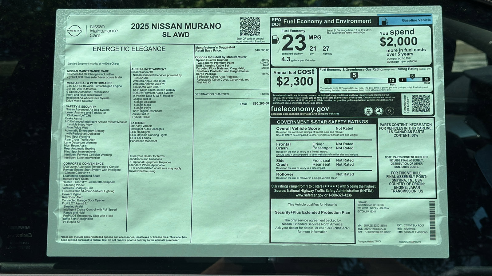 New 2025 Nissan Murano SL w/ Cargo Package image 12