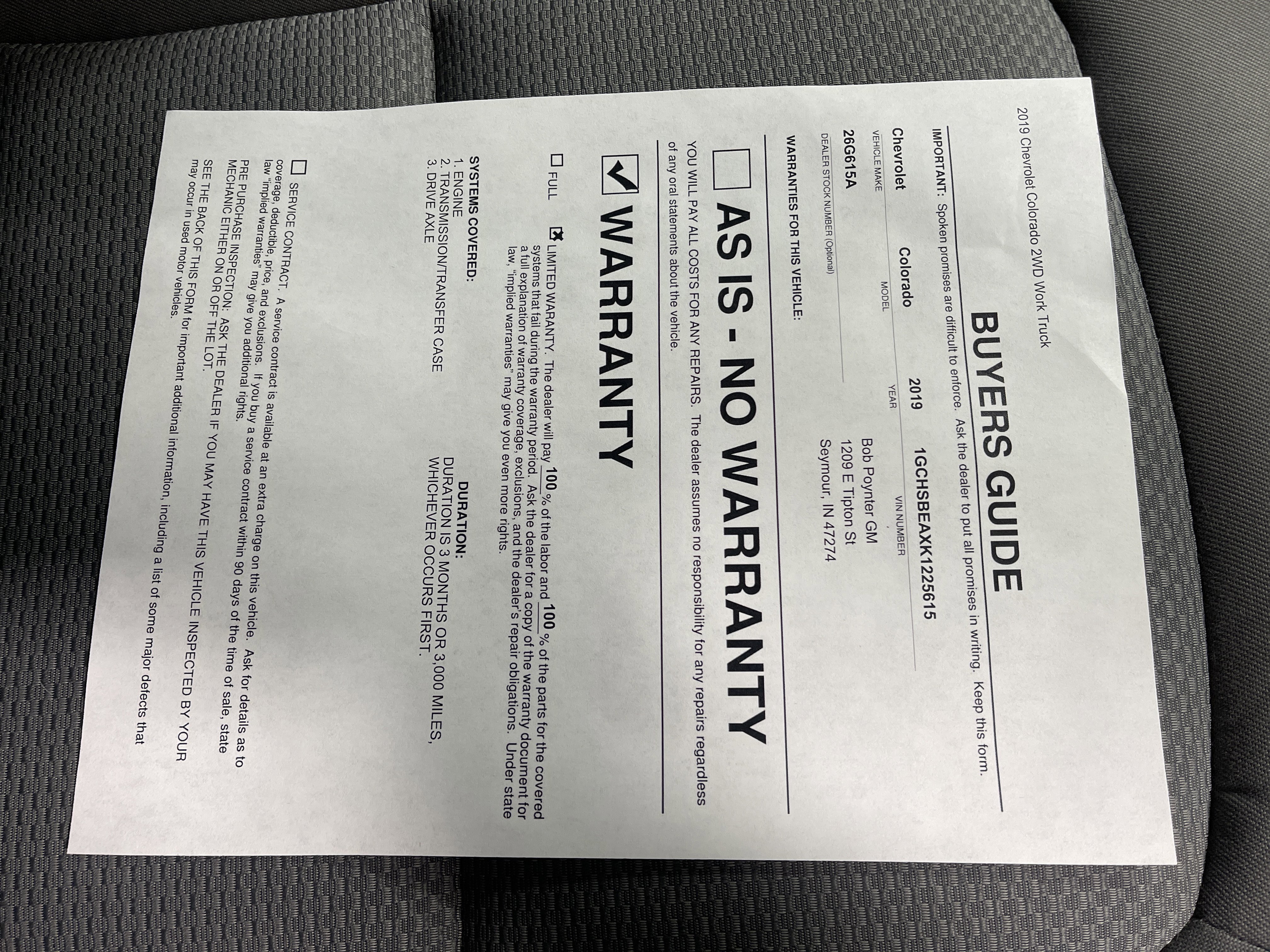 Used 2019 Chevrolet Colorado W/T image 23