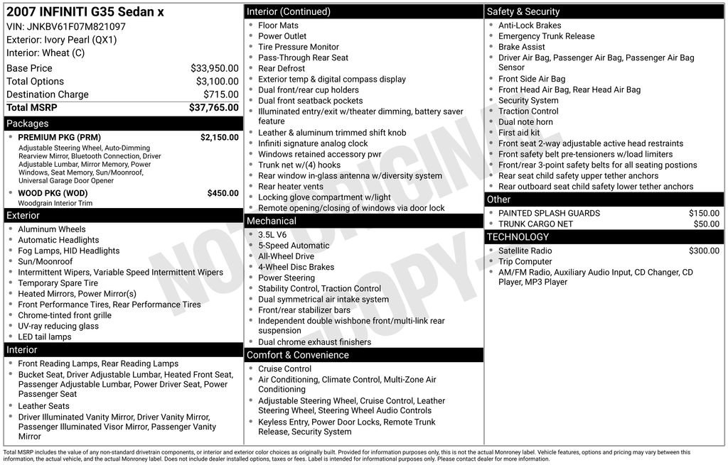 Used 2007 INFINITI G35 x Sedan w/ Premium Pkg image 4