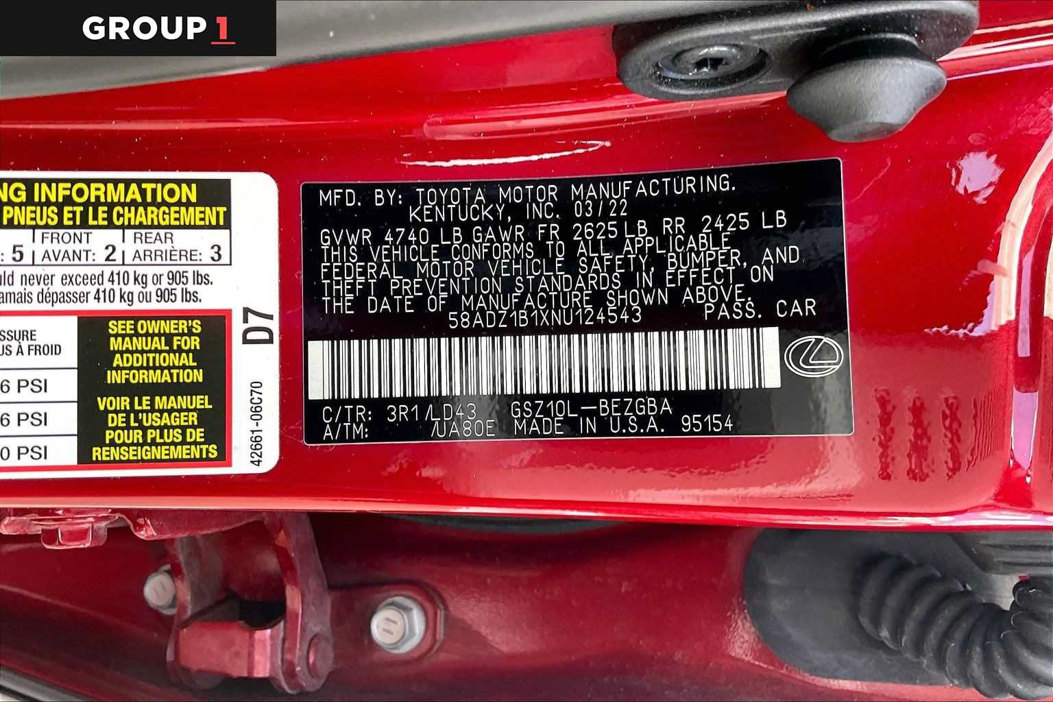 Certified 2022 Lexus ES 350 w/ Premium Package FWD image 34