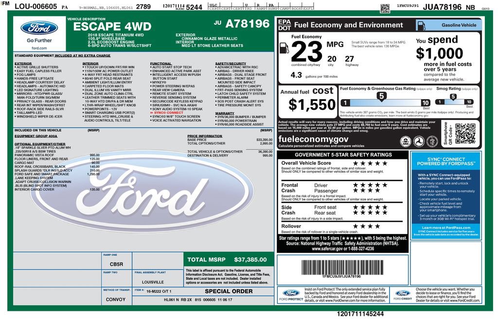 Used 2018 Ford Escape Titanium w/ Ford Safe & Smart Package image 15