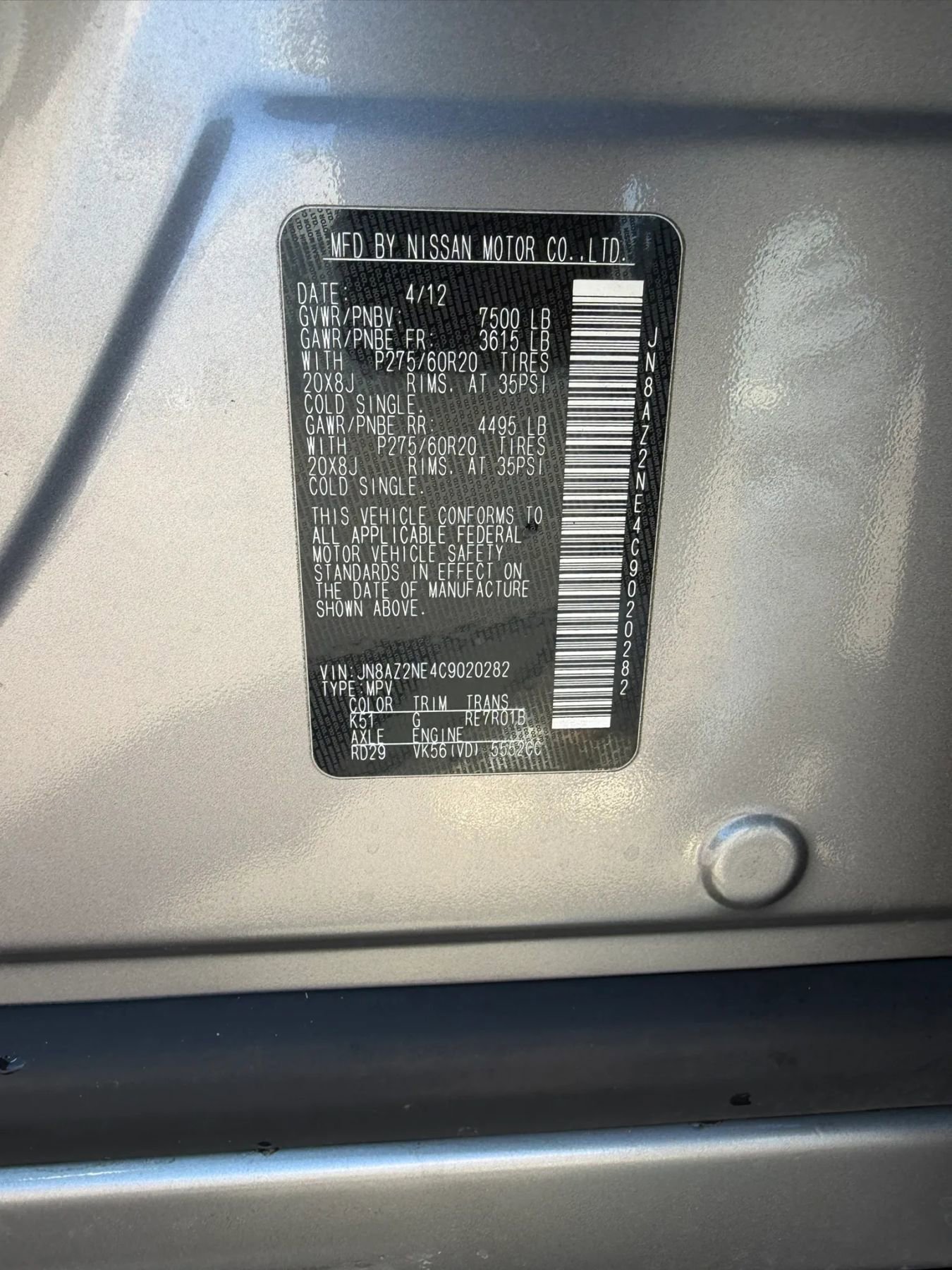 Used 2012 INFINITI QX56 4WD w/ Theater Pkg image 41