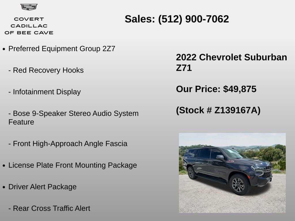 Used 2022 Chevrolet Suburban Z71 w/ Luxury Package AWD/4WD image 24
