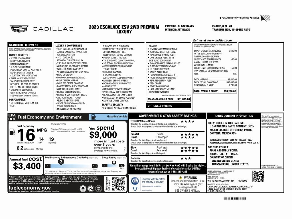 Used 2023 Cadillac Escalade ESV Premium Luxury image 2