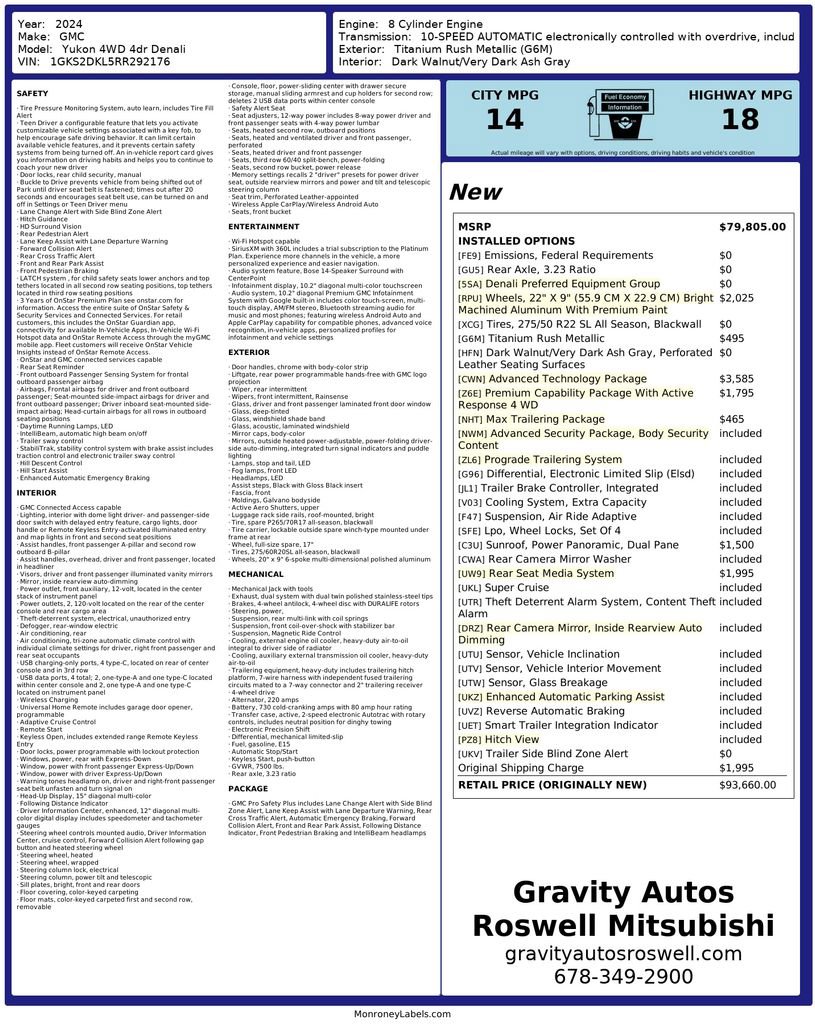 Used 2024 GMC Yukon Denali w/ Advanced Technology Package AWD/4WD image 3