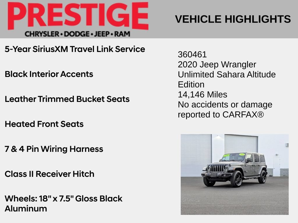 Used 2020 Jeep Wrangler Unlimited Sahara AWD/4WD image 10