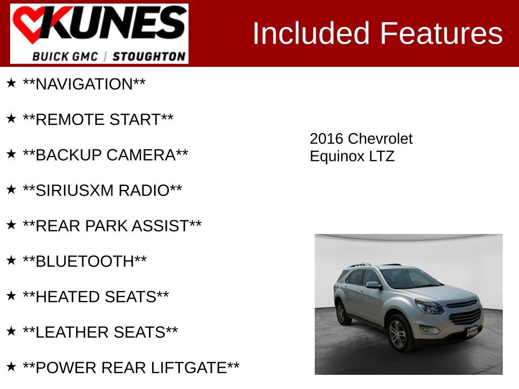 Used 2016 Chevrolet Equinox LTZ w/ Enhanced Convenience Package AWD/4WD image 2
