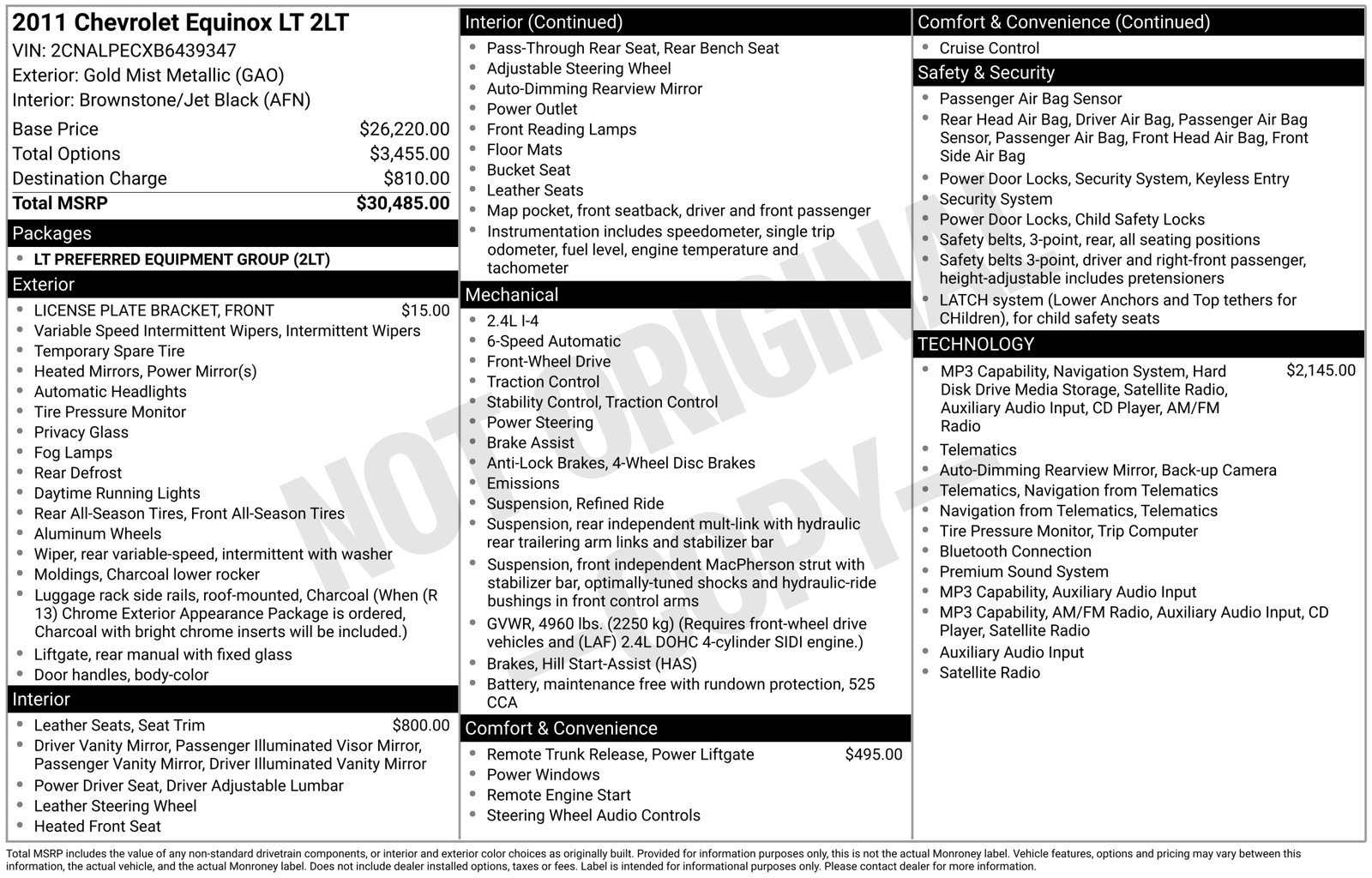 Used 2011 Chevrolet Equinox LT FWD image 2