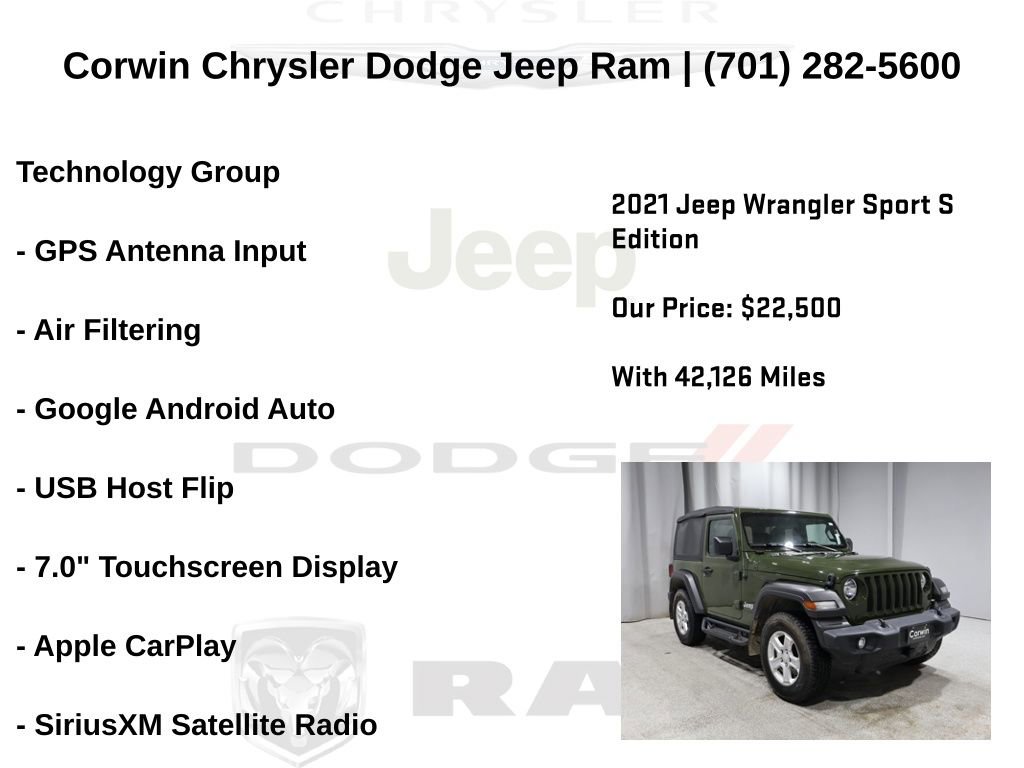 Certified 2021 Jeep Wrangler Sport S image 20