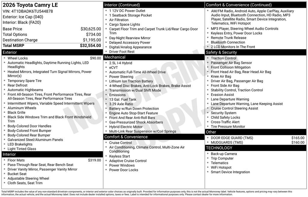 Certified 2026 Toyota Camry LE AWD/4WD image 22