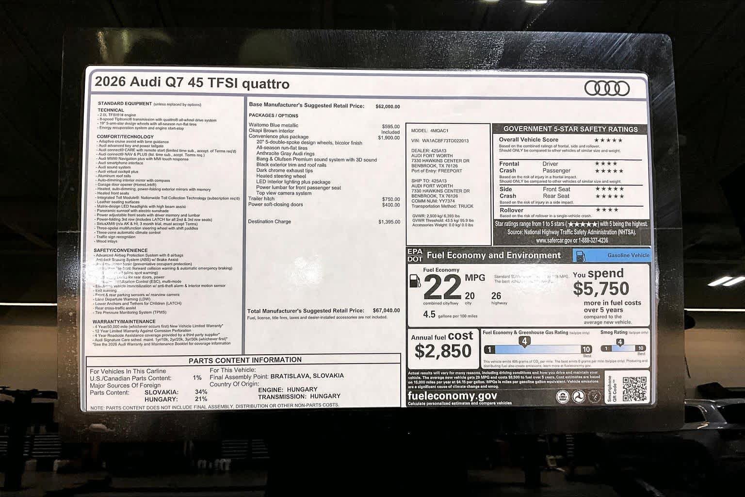 New 2026 Audi Q7 2.0T Premium AWD/4WD image 16