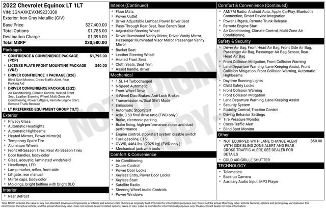 Certified 2022 Chevrolet Equinox LT image 36
