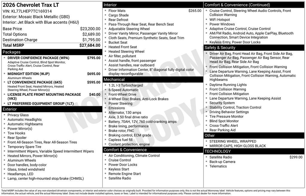 New 2026 Chevrolet Trax LT w/ Driver Confidence Package FWD image 25