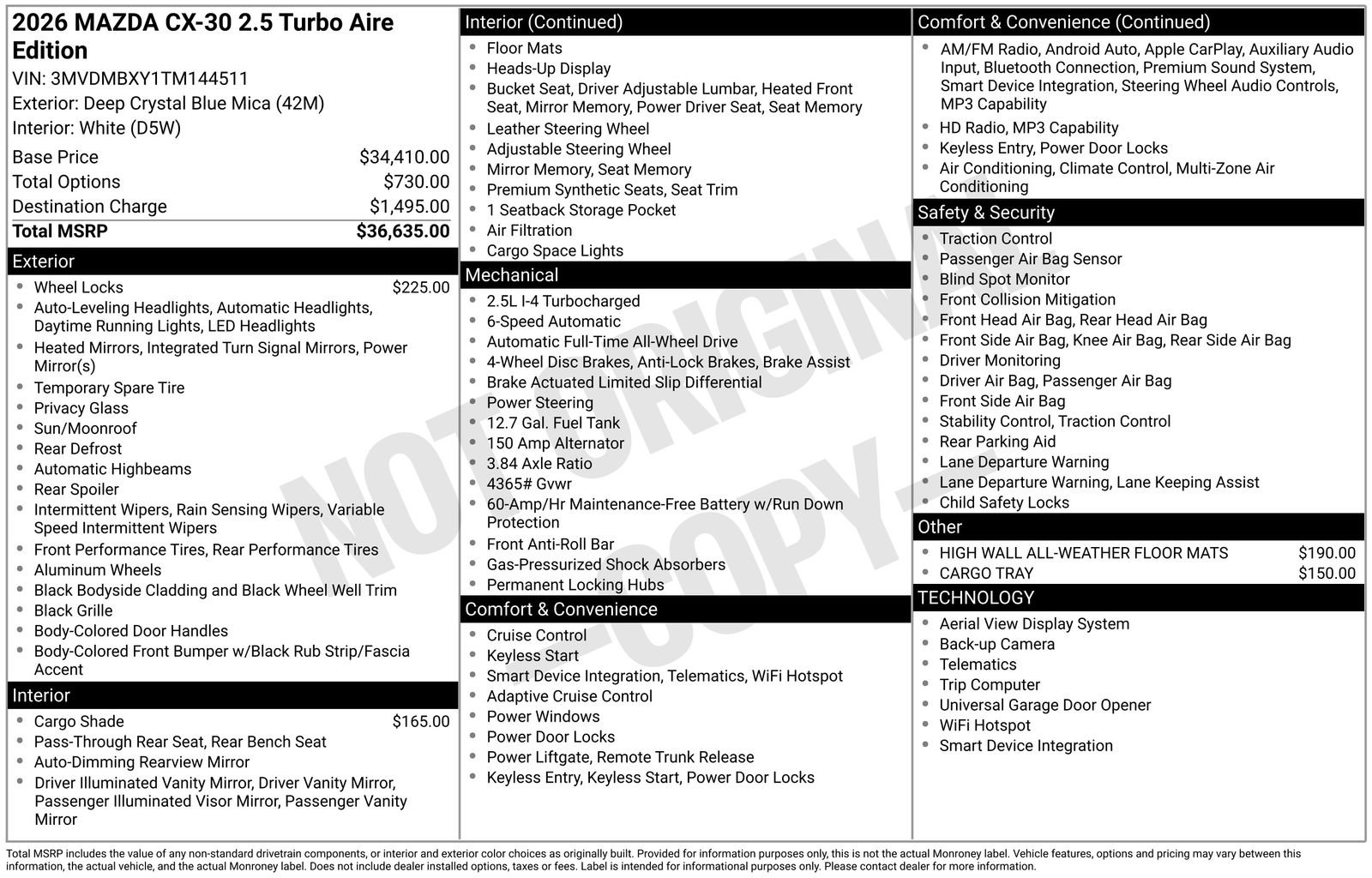 New 2026 MAZDA CX-30 Aire Edition AWD/4WD image 4