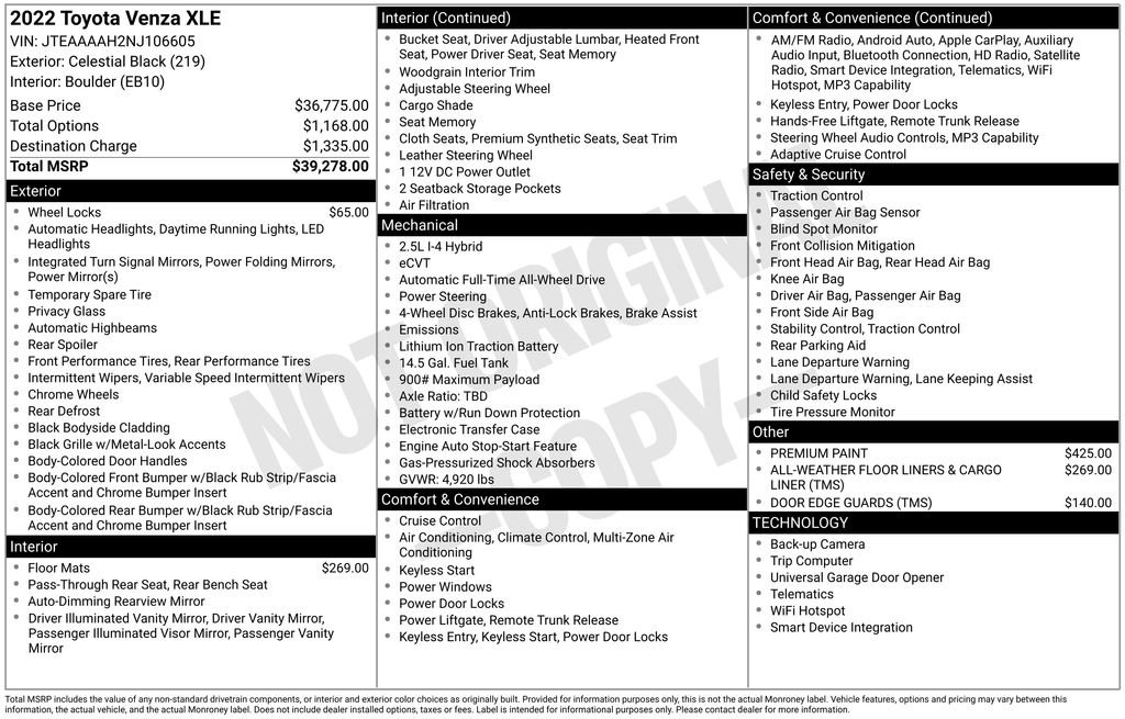 Certified 2022 Toyota Venza XLE AWD/4WD image 5