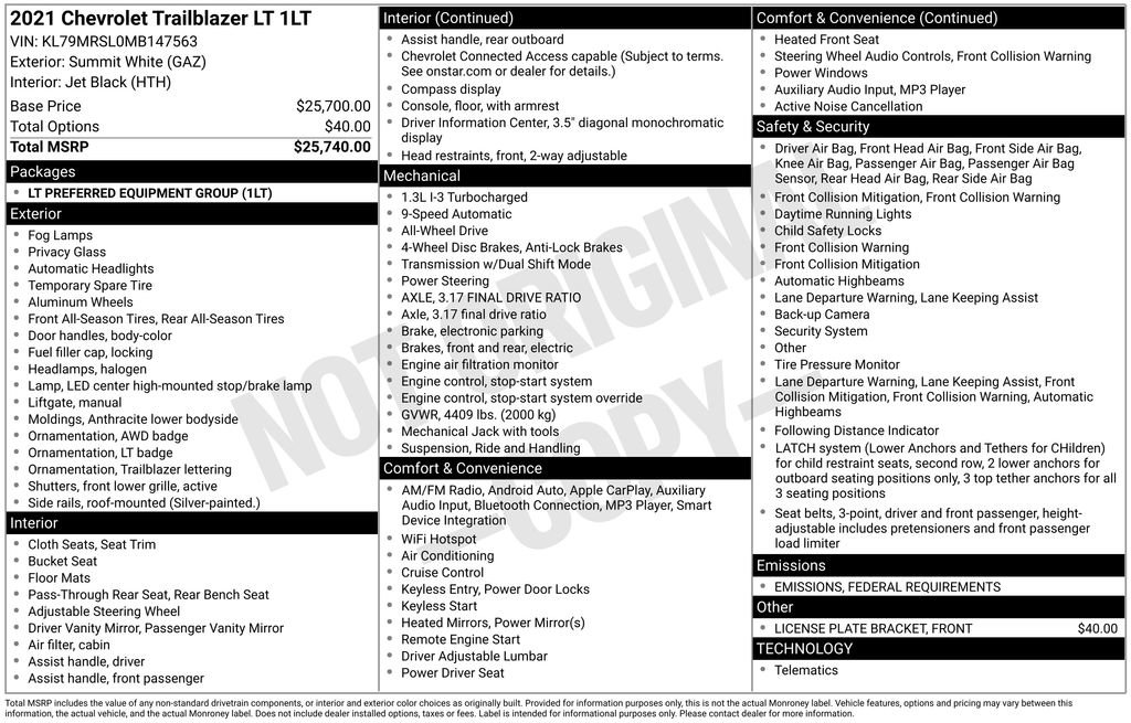 Certified 2021 Chevrolet TrailBlazer LT image 3