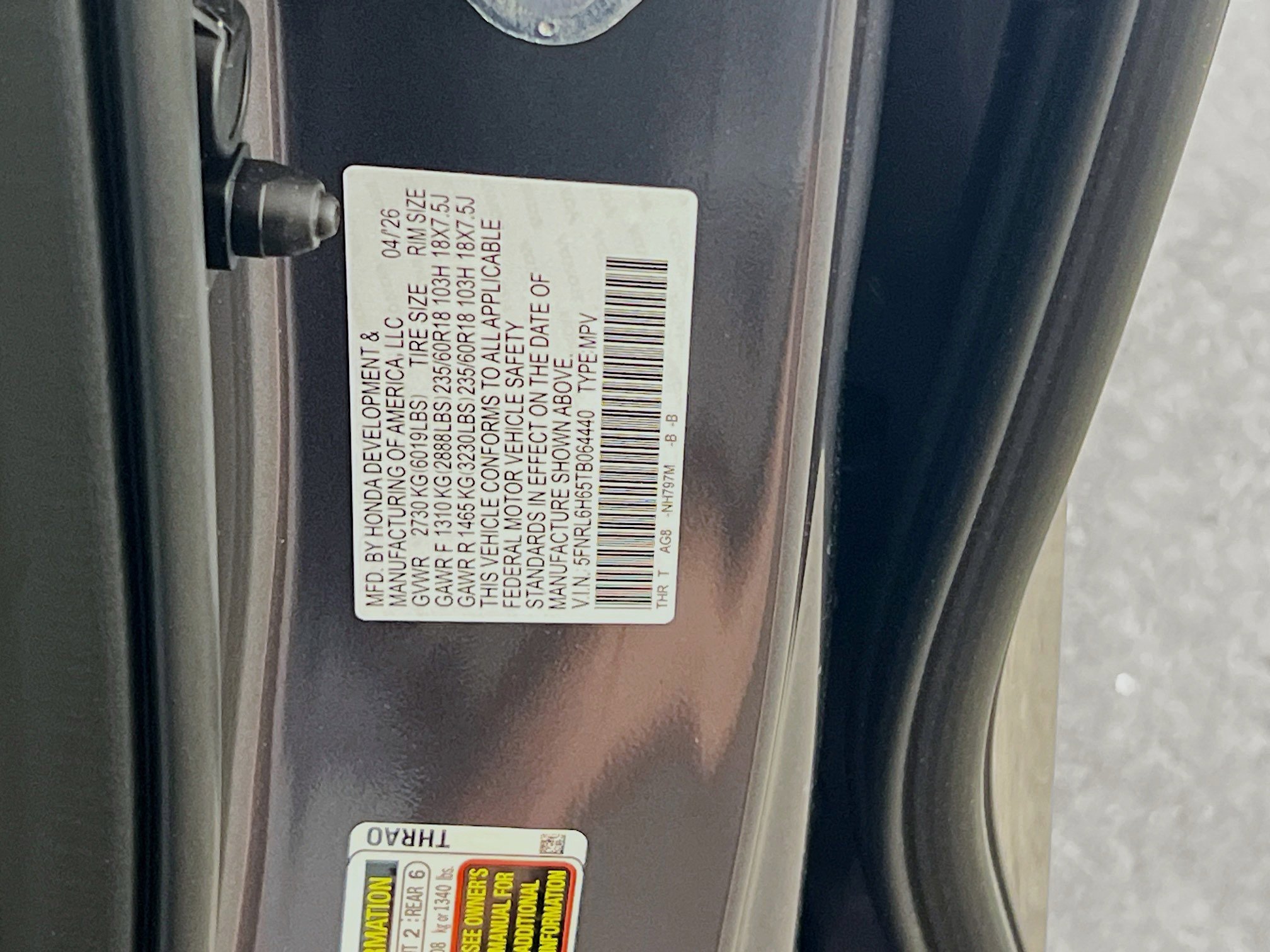 New 2026 Honda Odyssey EX-L image 23