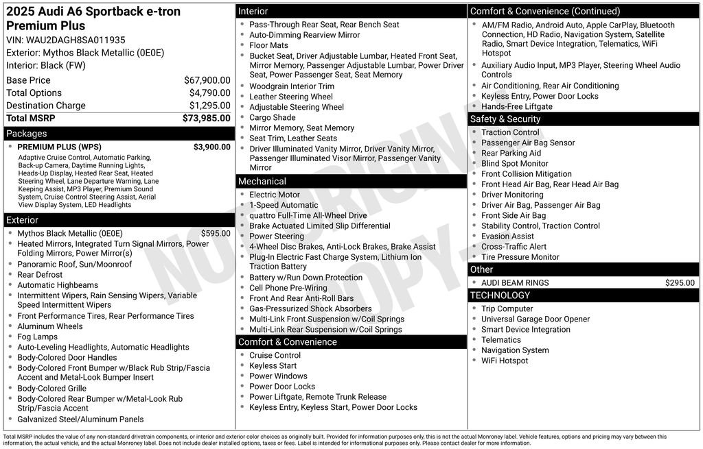 Used 2025 Audi A6 e-tron Premium Plus w/ Premium Plus image 33