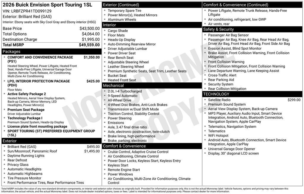 New 2026 Buick Envision Sport Touring AWD/4WD image 44