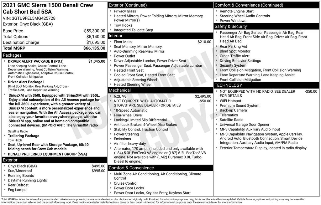 Used 2021 GMC Sierra 1500 Denali w/ Driver Alert Package II AWD/4WD image 2