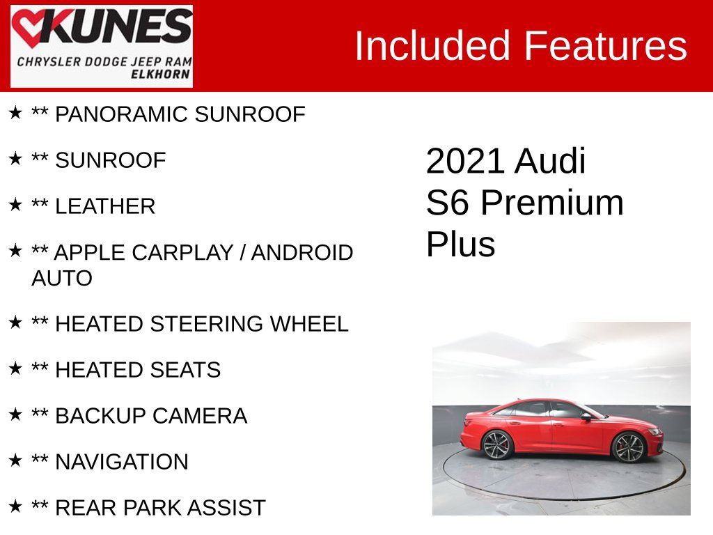 Used 2021 Audi S6 Premium Plus w/ S Sport Package AWD/4WD image 2