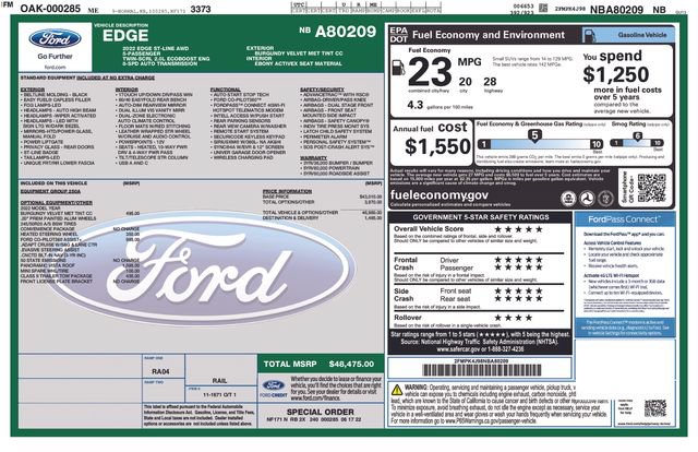Used 2022 Ford Edge ST-Line w/ Class II Trailer Tow Package AWD/4WD image 16
