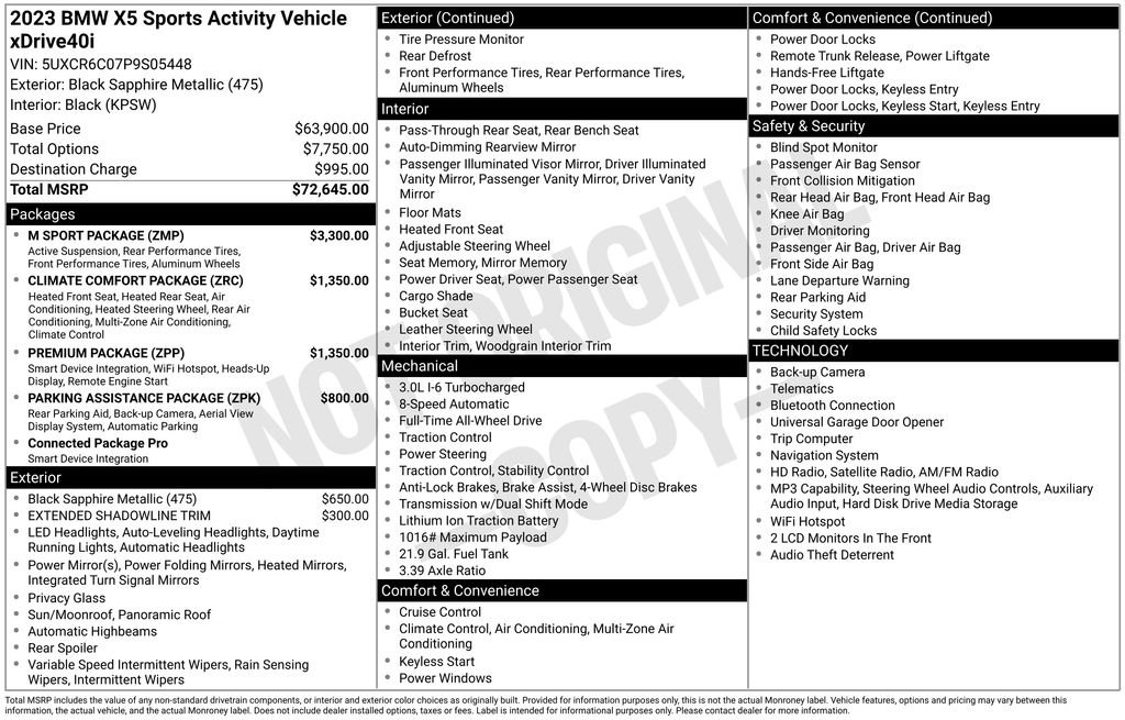 Used 2023 BMW X5 xDrive40i w/ M Sport Package AWD/4WD image 2