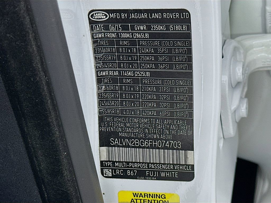 Used 2015 Land Rover Range Rover Evoque Pure image 32