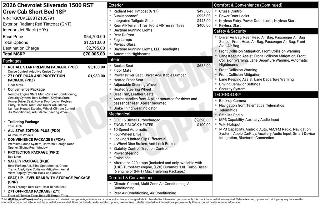 Used 2026 Chevrolet Silverado 1500 RST w/ RST All Star Premium Package AWD/4WD image 48