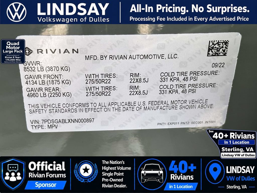 Used 2022 Rivian R1S Launch Edition AWD/4WD image 31
