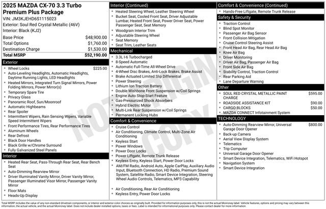 Used 2025 MAZDA CX-70 3.3 Turbo w/ Premium Plus Pkg image 3