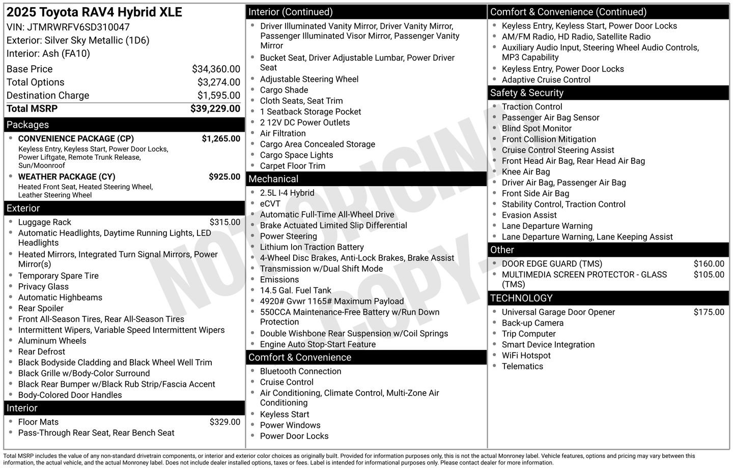 Used 2025 Toyota RAV4 XLE w/ Convenience Package AWD/4WD image 2