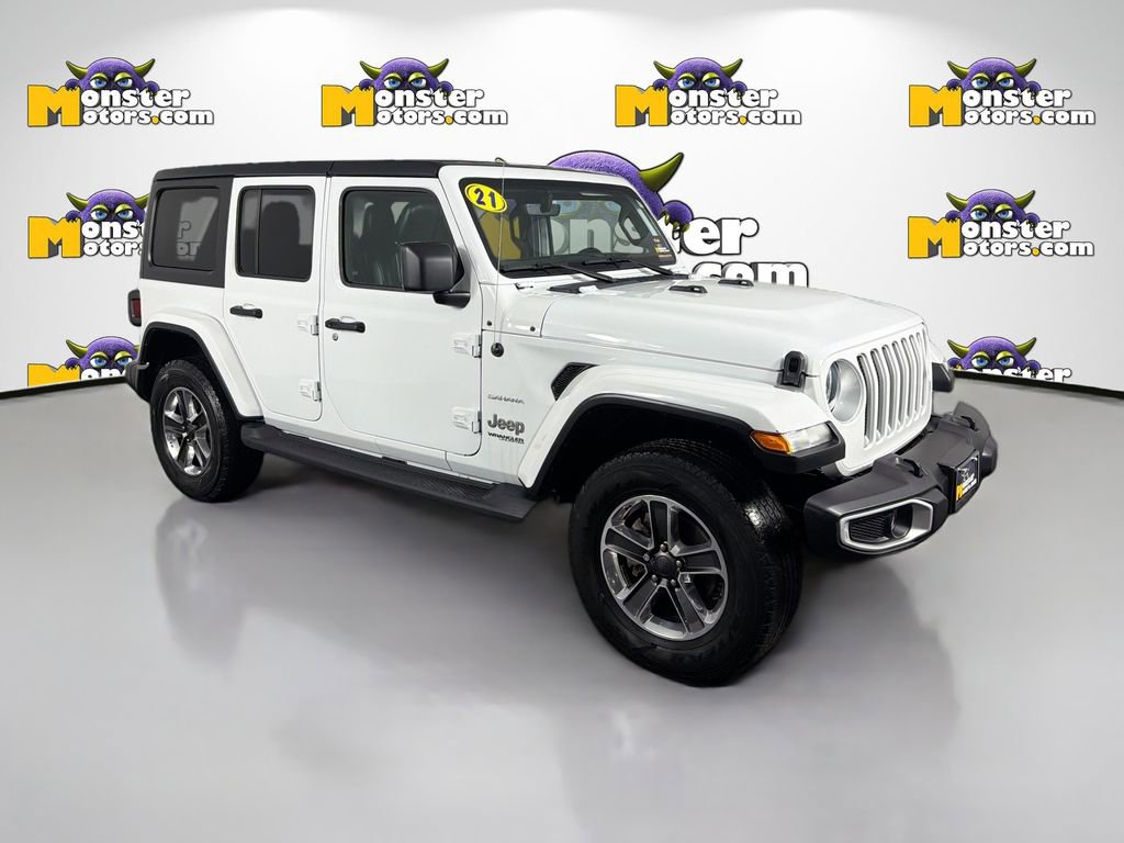 Used 2021 Jeep Wrangler Unlimited Sahara w/ Uconnect 4C Nav & Sound Group AWD/4WD image 3