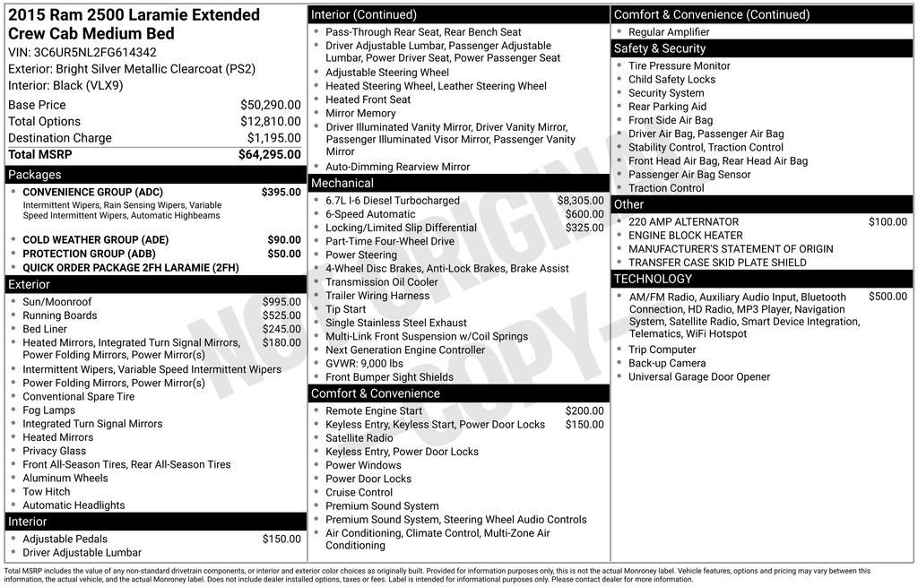 Used 2015 RAM 2500 Laramie w/ Convenience Group image 9