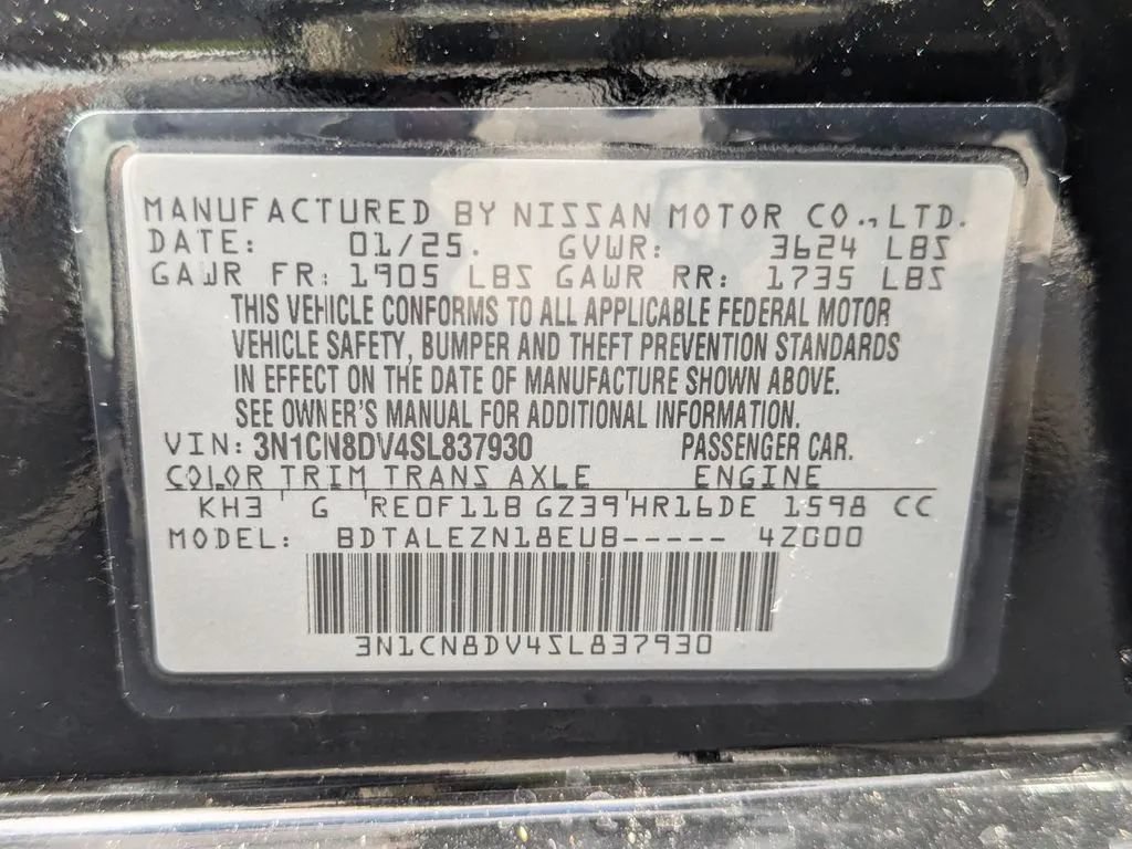 Certified 2025 Nissan Versa S w/ Trunk Package FWD image 27