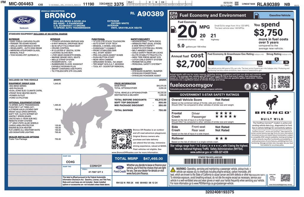 Used 2024 Ford Bronco Big Bend AWD/4WD image 6
