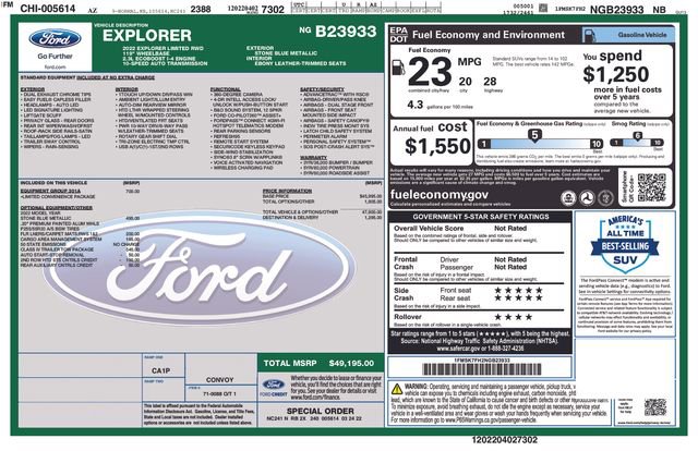 Used 2022 Ford Explorer Limited w/ Equipment Group 301A image 7
