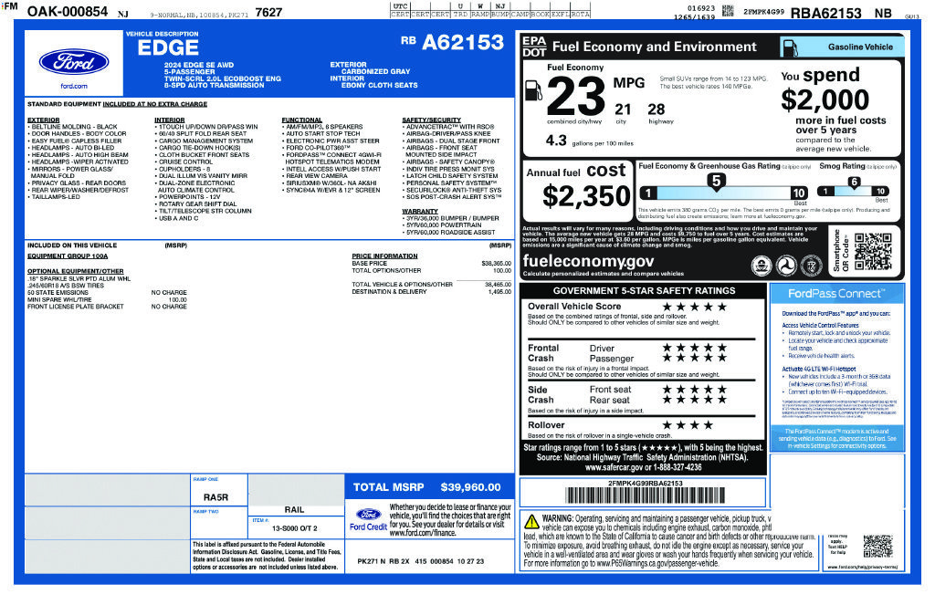 New 2024 Ford Edge SE AWD/4WD image 9