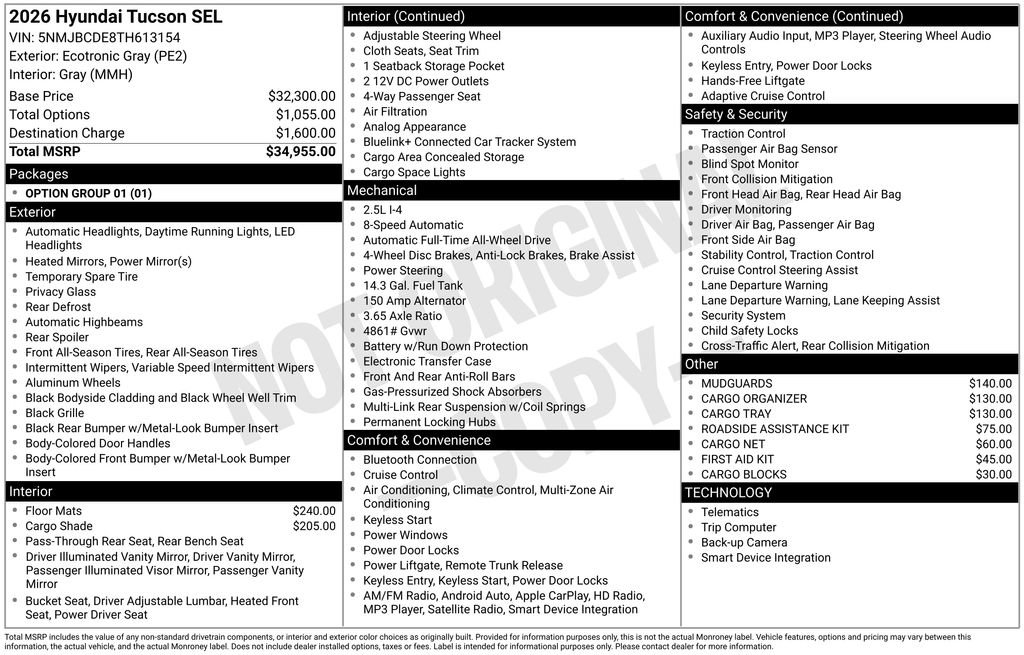 Used 2026 Hyundai Tucson SEL AWD/4WD image 3