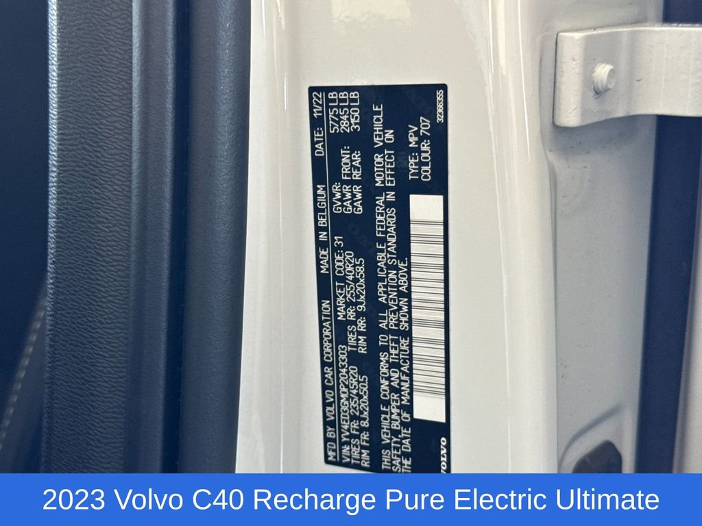 Certified 2023 Volvo C40 P8 Recharge Ultimate image 27