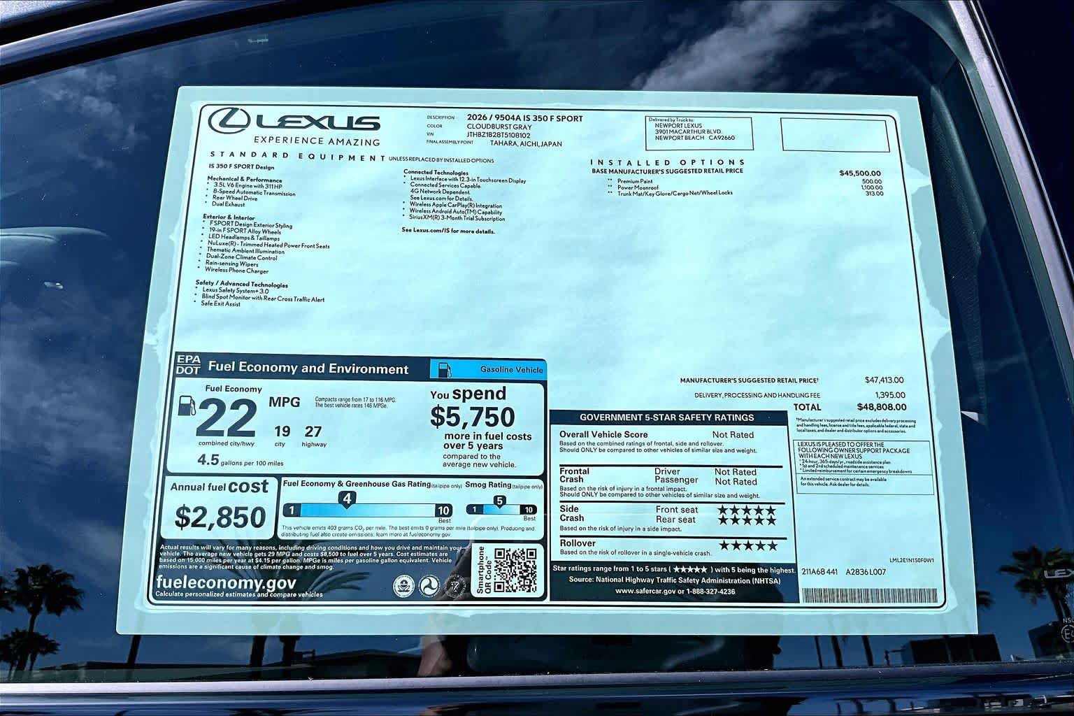 New 2026 Lexus IS 350 F Sport w/ Accessory Package Z1 RWD image 22