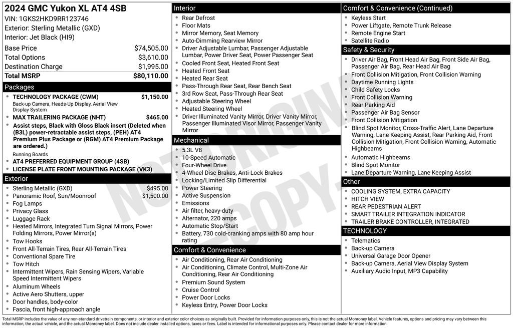 Used 2024 GMC Yukon XL AT4 w/ Technology Package AWD/4WD image 45