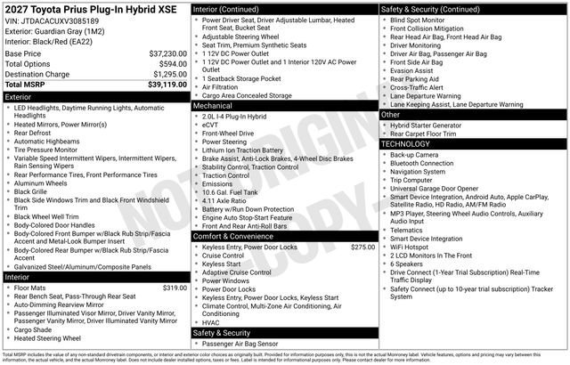 New 2027 Toyota Prius Plug-In Hybrid FWD image 32