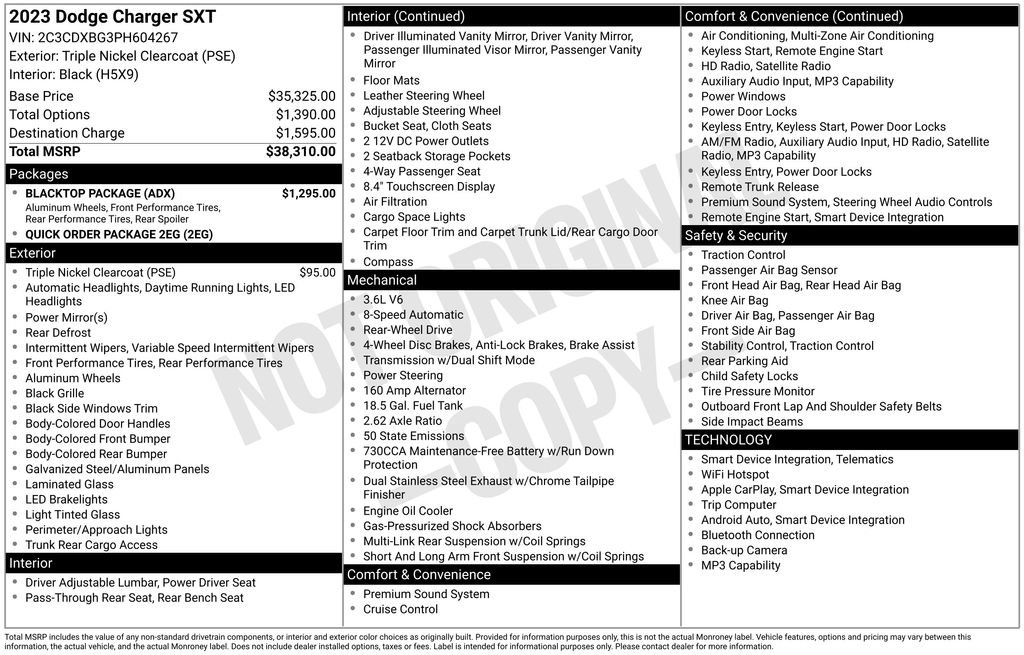Used 2023 Dodge Charger SXT w/ Blacktop Package RWD image 4
