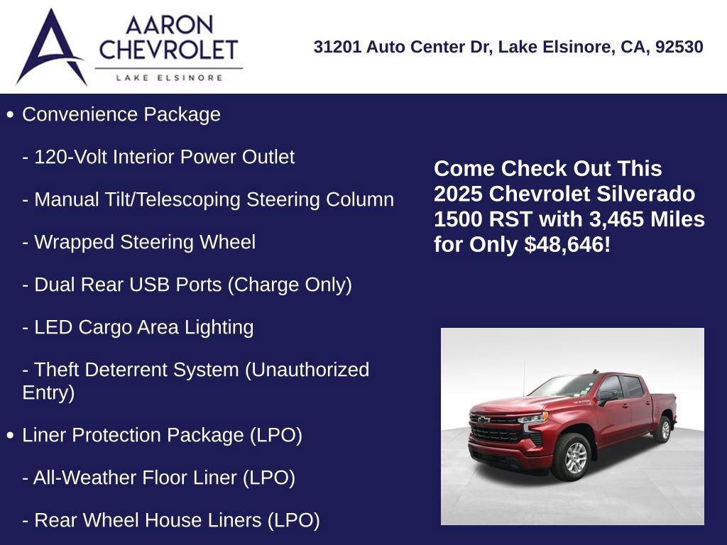Used 2025 Chevrolet Silverado 1500 RST w/ LPO, Liner Protection Package image 25