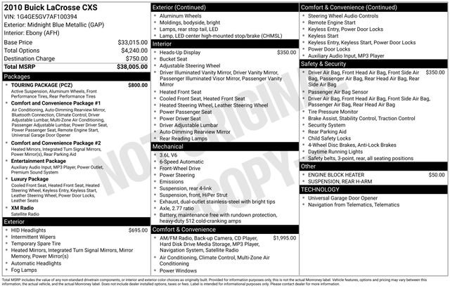Used 2010 Buick LaCrosse CXS w/ Touring Package image 4