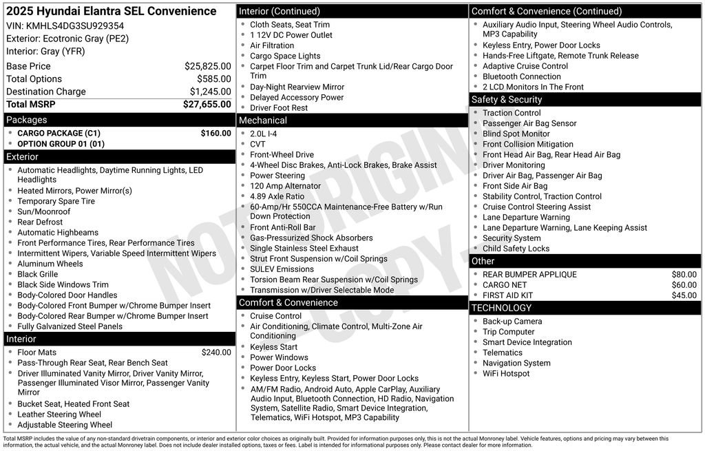 Certified 2025 Hyundai Elantra SEL w/ Cargo Package FWD image 29
