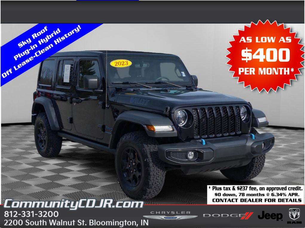 Used 2023 Jeep Wrangler Willys 4xe w/ Sun & Screen Package image 1